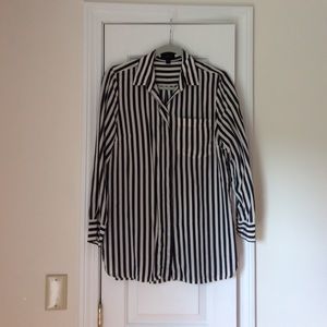 J. Crew Silk Vertical Striped Blouse